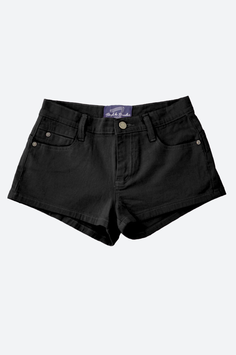Women-Denim-Mini-Shorts-Front-Black-768x1152