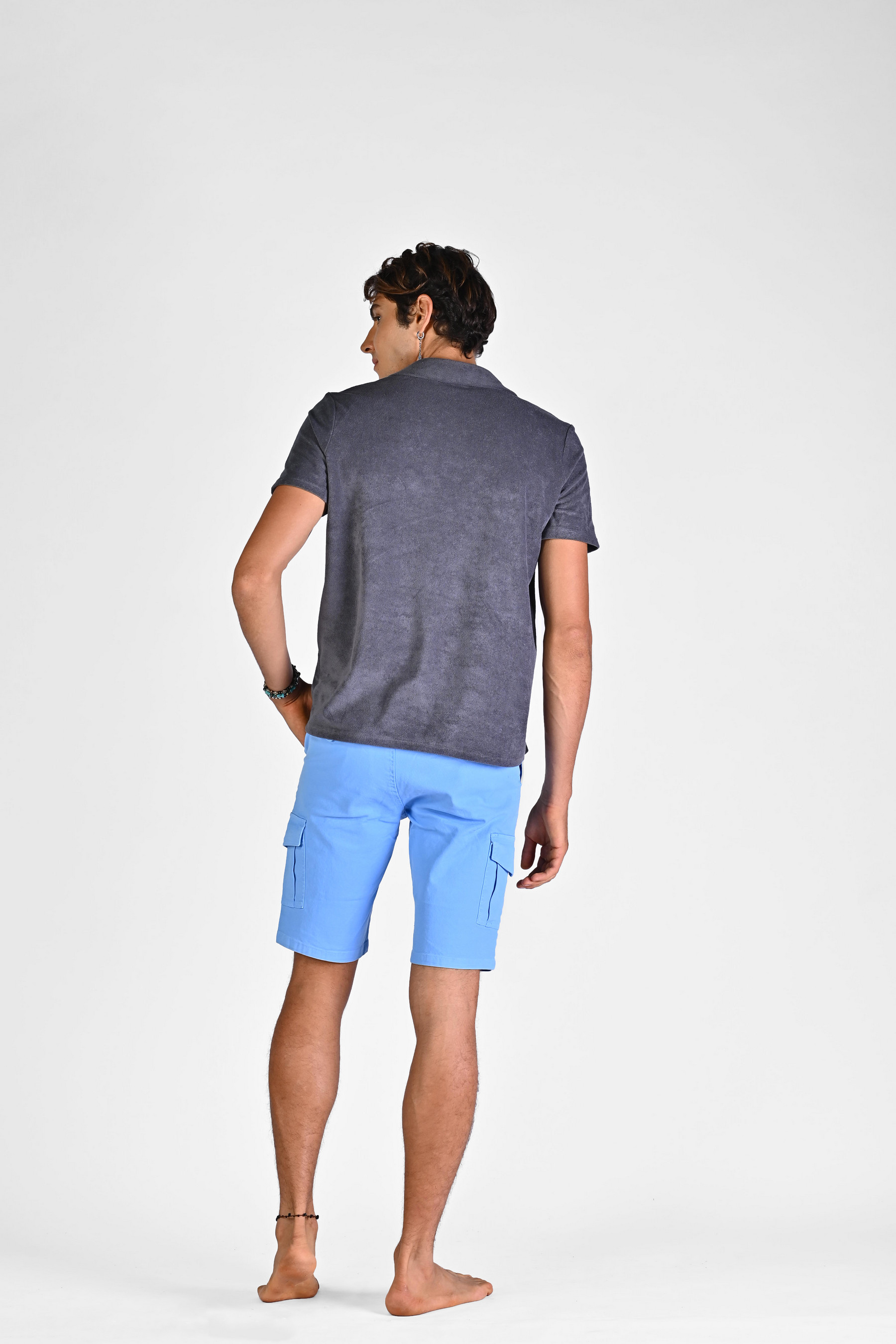 Bermuda Denim Cargo Men\'s Azure Shorts