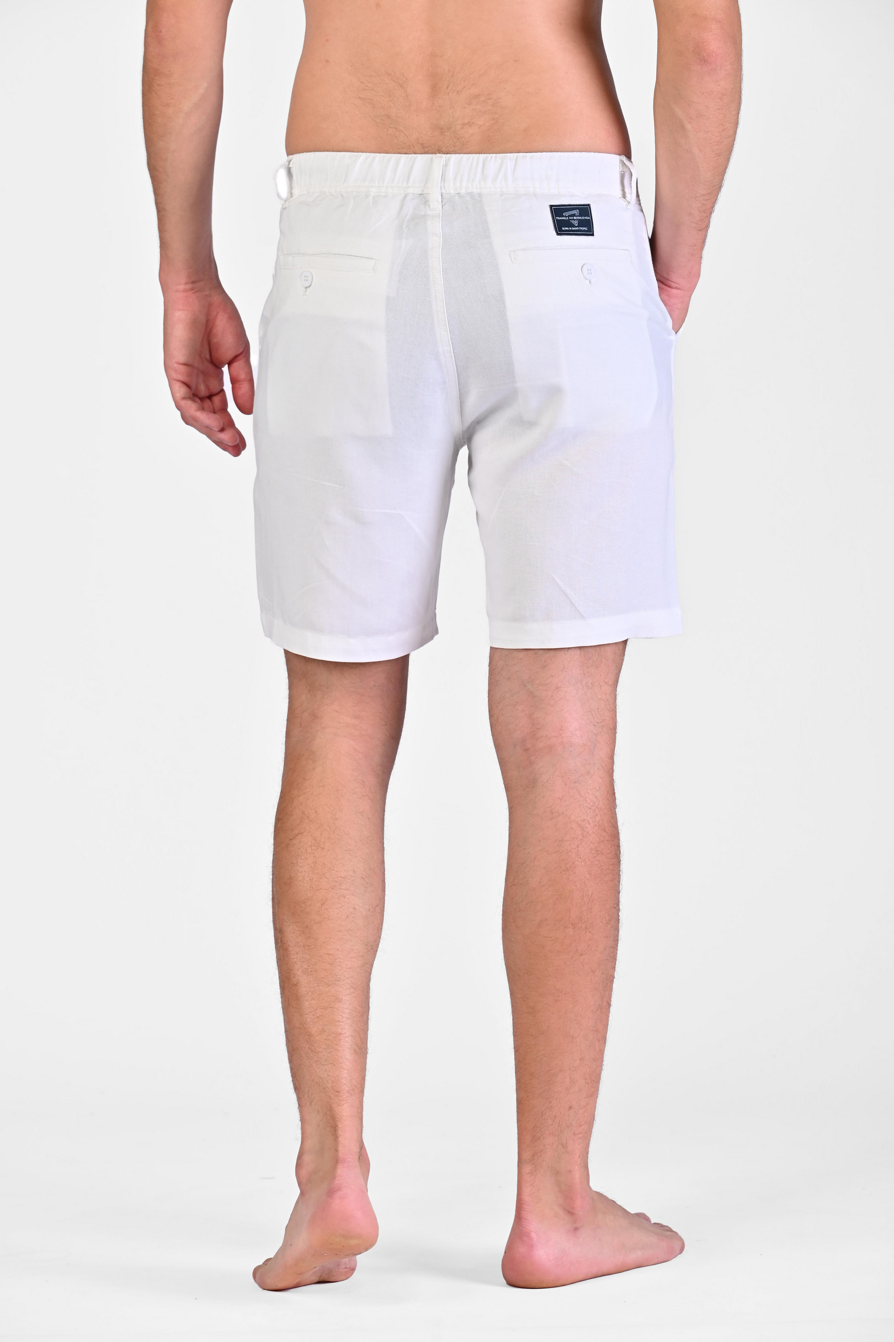 Men's White Casual Bermuda Shorts